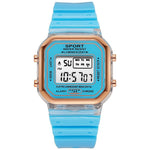 Candy Color Luminous Digital LED Display Sports Leisure Chronograph Watches