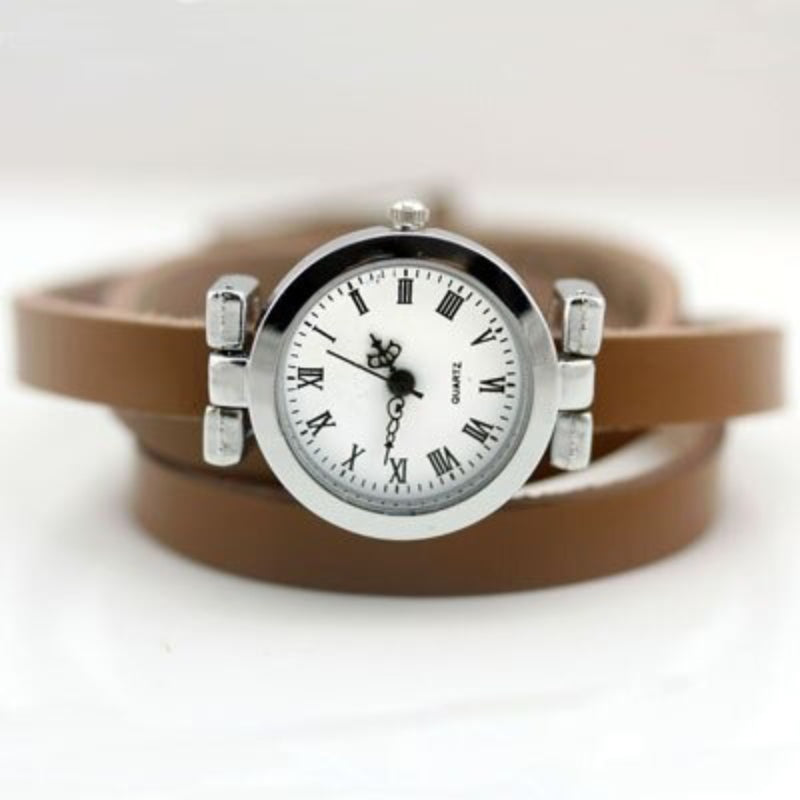 Multi-color Wrap Around Vegan Leather Strap Quartz Watches