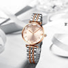 Luminous Rose Gold Crystal Wrist Watch For Women