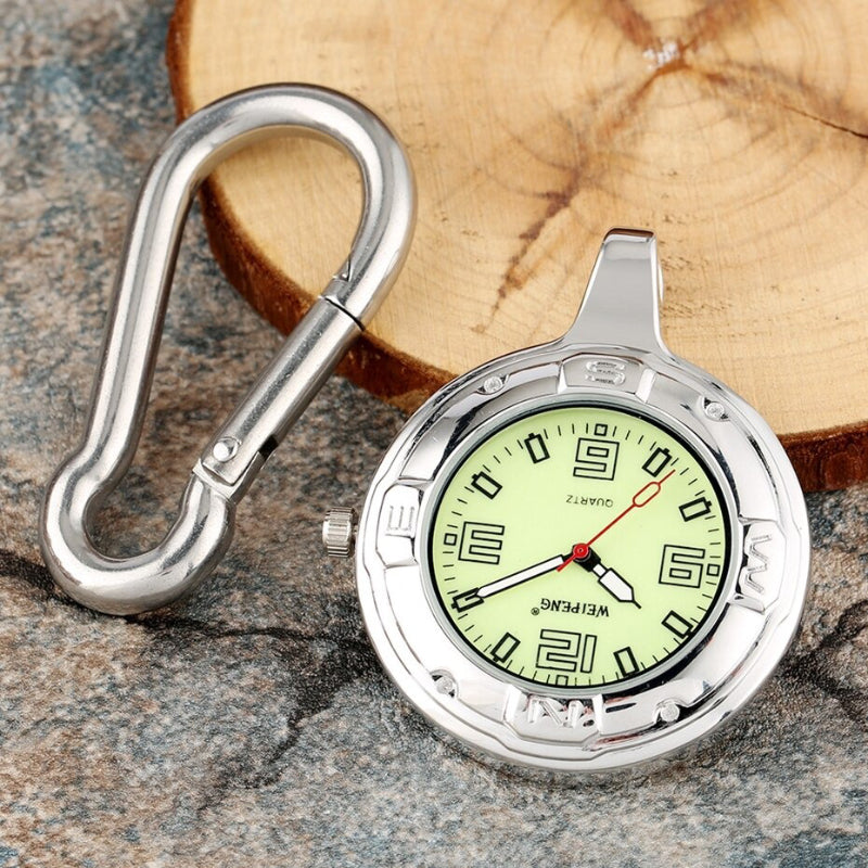 Luminous Dial Clip-on Carabiner Quartz Pocket Watches