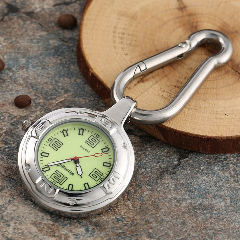 Luminous Dial Clip-on Carabiner Quartz Pocket Watches