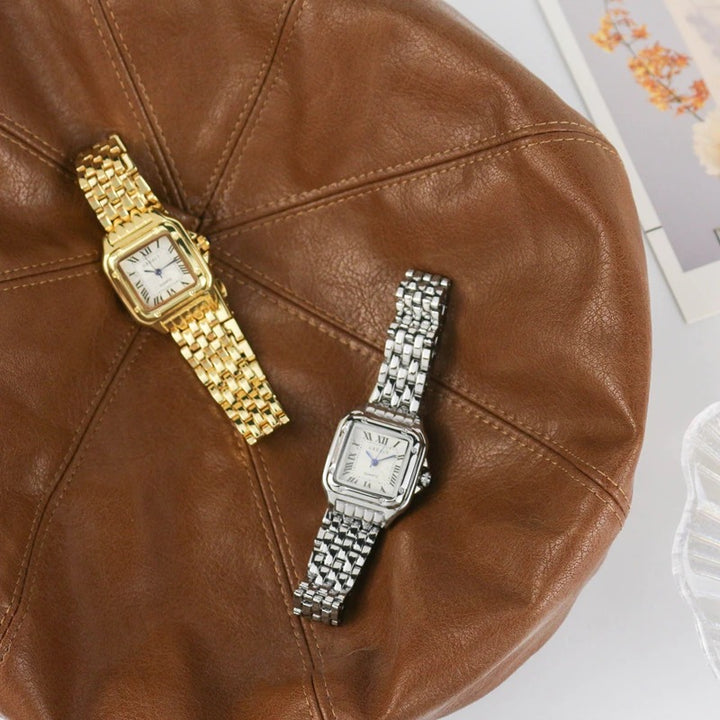 Classic Stainless Steel Roman Numeral Dial Quartz Watches