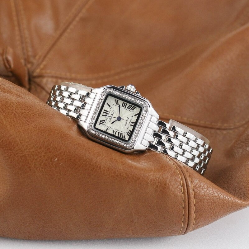 Classic Stainless Steel Roman Numeral Dial Quartz Watches