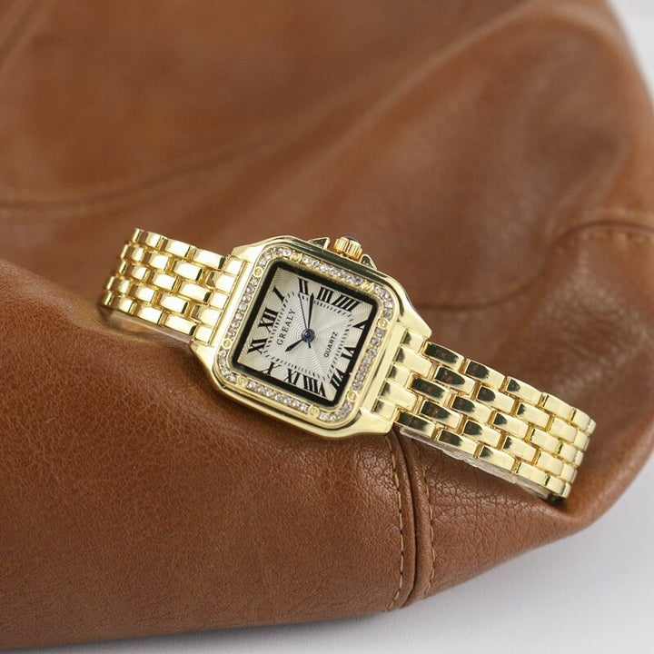Classic Stainless Steel Roman Numeral Dial Quartz Watches