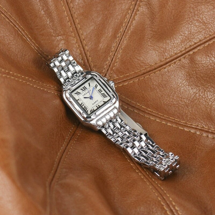 Classic Stainless Steel Roman Numeral Dial Quartz Watches