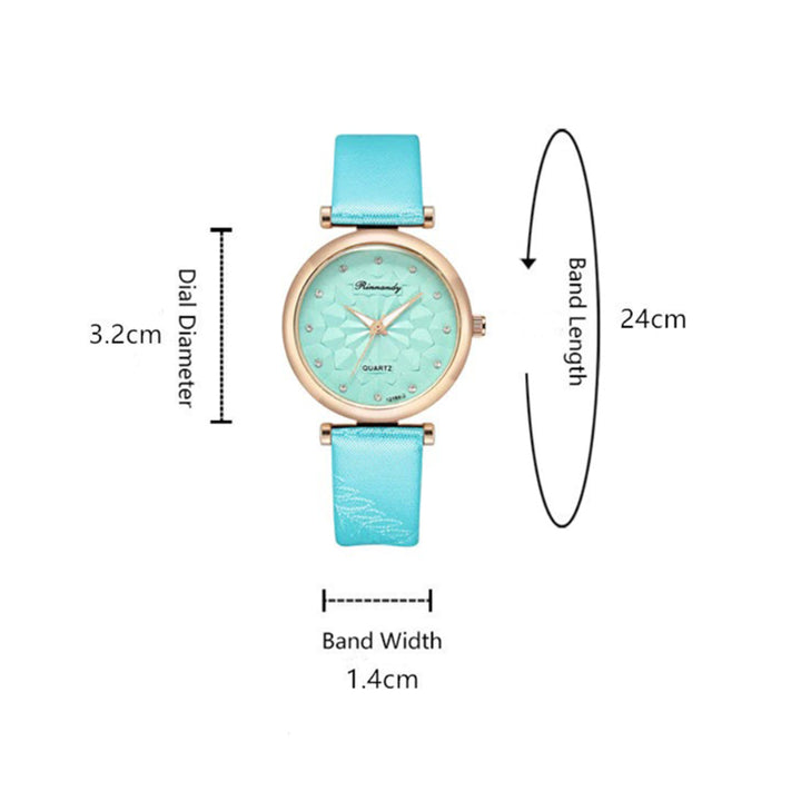 Casual Geometric Floral Design Dial Quartz Watch