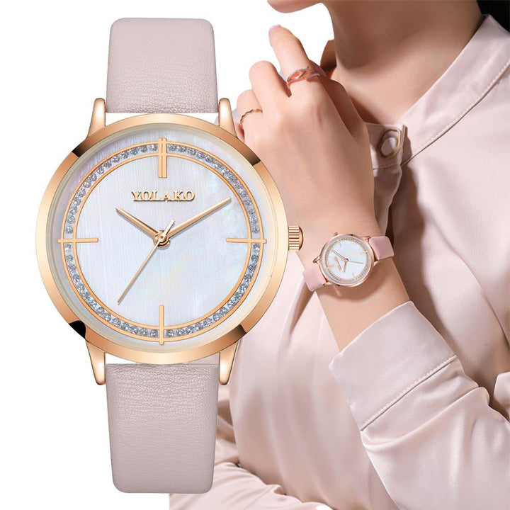 Ultra-Slim Numberless Vegan Leather Strap Quartz Watches