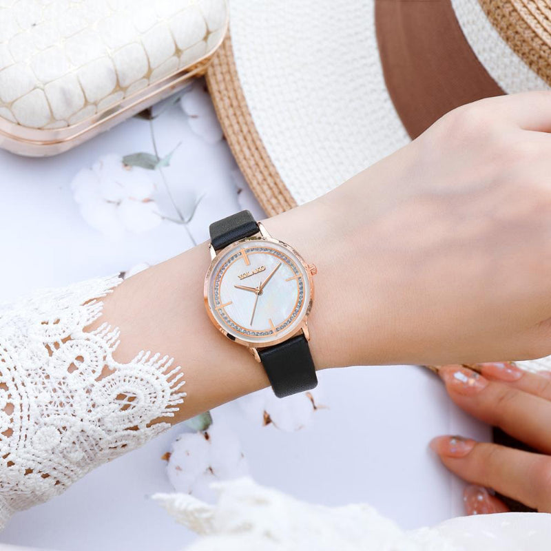 Ultra-Slim Numberless Vegan Leather Strap Quartz Watches