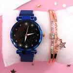 Luxury Watches For Women - Starry Night Women's Watch With Bejeweled Bangle