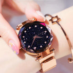Starry Night Women's Watch with Bejeweled Bangle