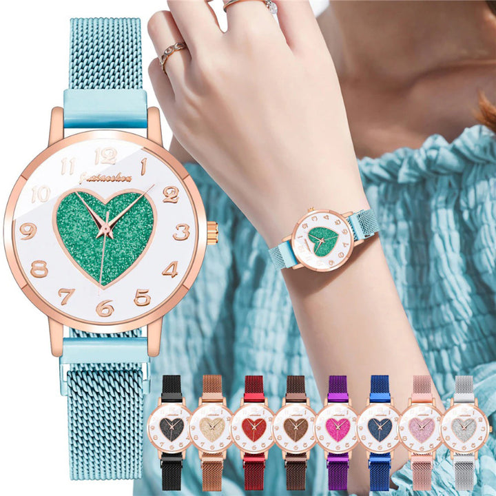 Romantic Glistening Love Heart Dial Quartz Watches