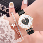 Romantic Glistening Love Heart Dial Quartz Watches