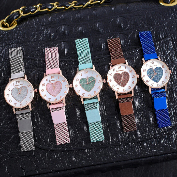 Romantic Glistening Love Heart Dial Quartz Watches