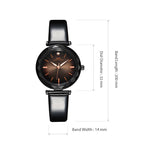 Trendy Fashion Glass Design with Vegan Leather Strap Quartz Watches