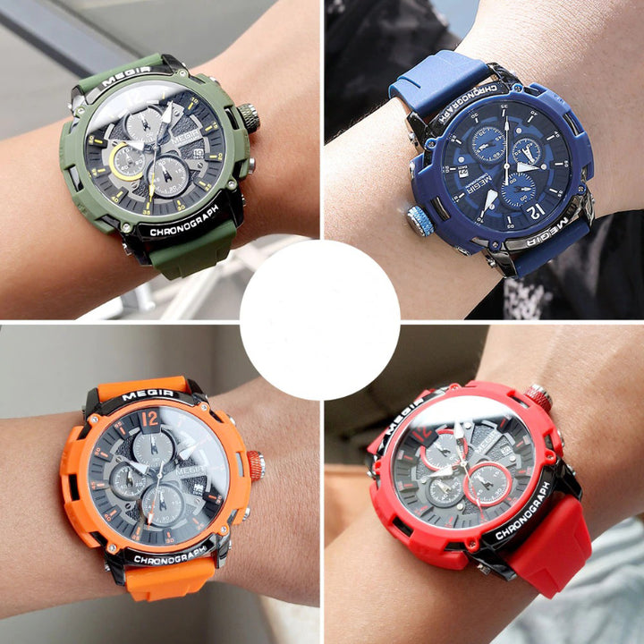 Vibrant Color Military Chronograph Watches for Men