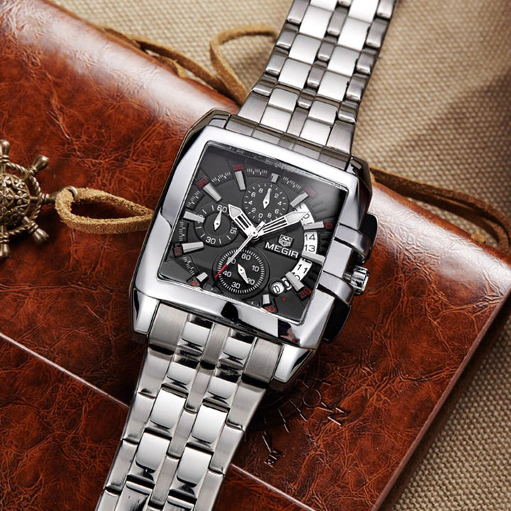 Multi-Functional Square Case Business and Sports Chronograph Watches