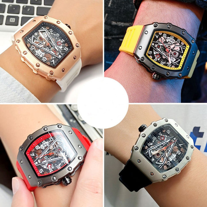 Top-Quality Tonneau Dial Style Fashion Quartz Watch for Men