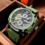 Luminous Hands Silicone Strap Military Sport Chronograph Watches