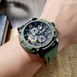 Luminous Hands Silicone Strap Military Sport Chronograph Watches