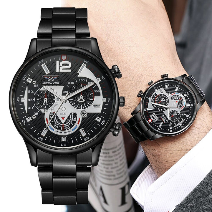 Men's Business and Leisure Stainless Steel Chronograph Watches
