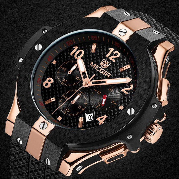 High-Fashion Luminous Silicone Strap Chronograph Watches