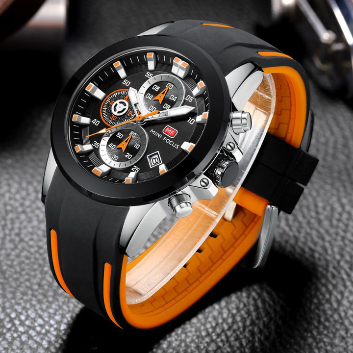 Fashion Sports Chronograph Quartz Watch with Luminous Dial Display