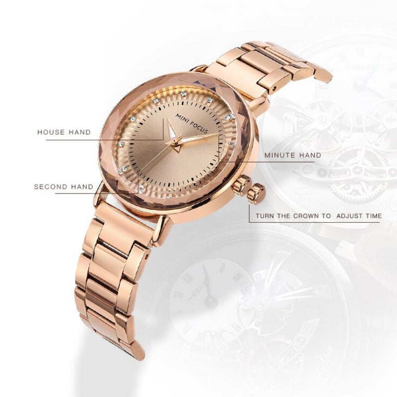 Casual Rhinestone Scale Dial Fashion Quartz Watches