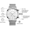 Water-resistant Thin Mesh Strap Minimalist Chronograph Quartz Watch