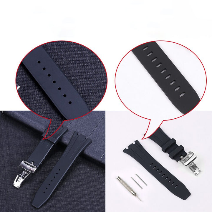 Rubber Watch Band and Stainless Steel Case Kits for Apple Watches