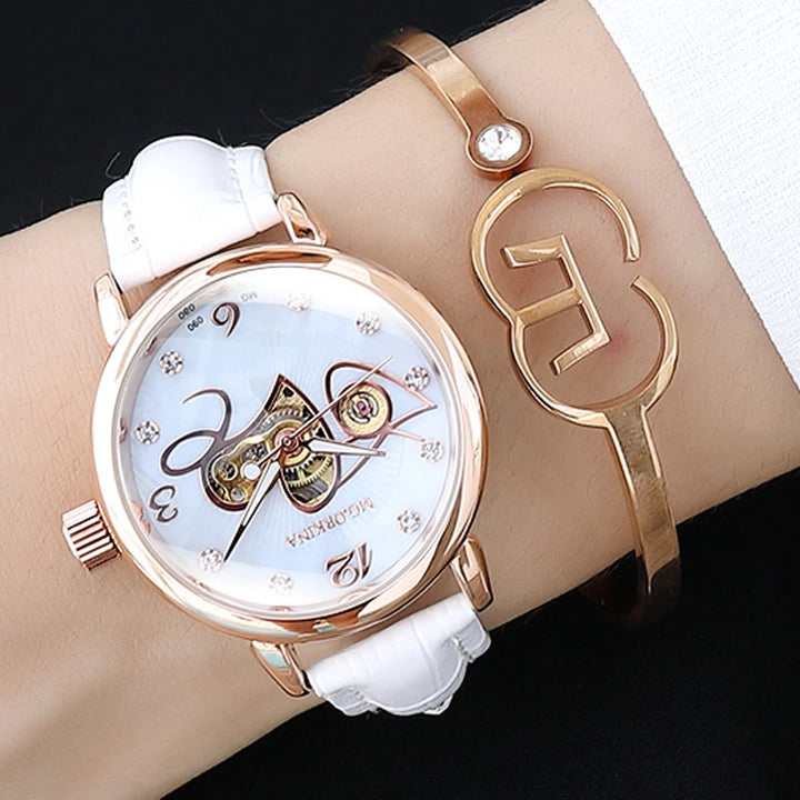 Fashion Love Heart Dial Automatic Self-Winding Luminous Watches