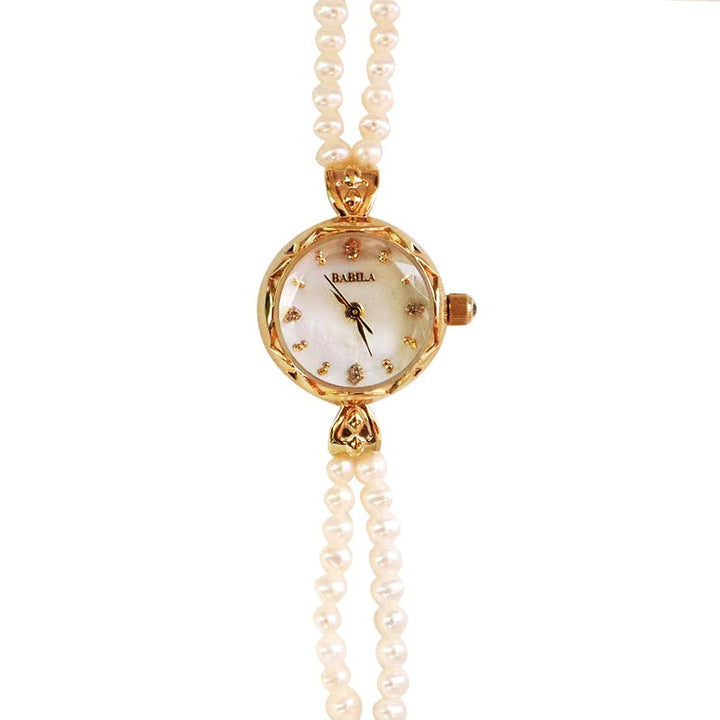 Wondrous Pearl Studded Bracelet Quartz Watches