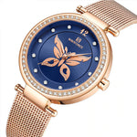 Majestic Butterfly Dial Decorated with Rhinestone Wings Quartz Watches
