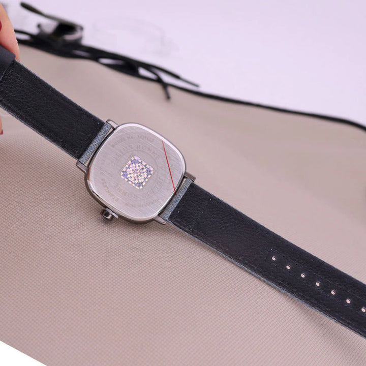 Luxury Sports Trend Large Square Case with Tough Vegan Leather Strap Quartz Watches