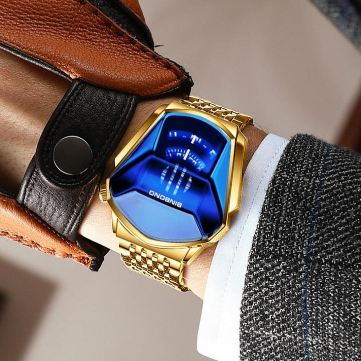 Spectacular 3D Men's Fashion Style Geometric Shape Case Business Quartz Watches