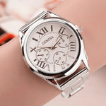 Shiny Stainless Steel Roman Numeral Dial Quartz Watches