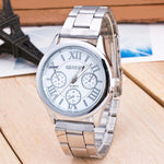 Shiny Stainless Steel Roman Numeral Dial Quartz Watches