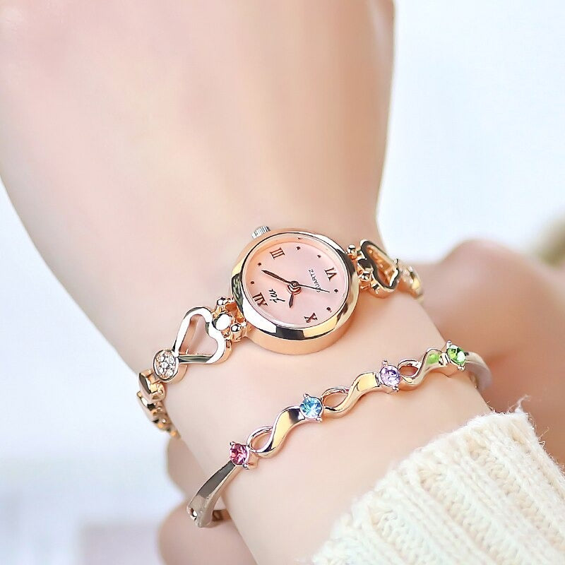 Delicate Heart Shaped Bracelet Strap Quartz Watches