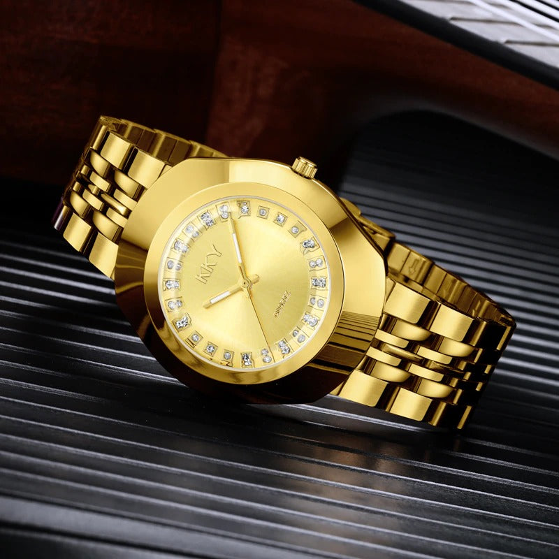 Full Steel Luxurious Couple's Classic Style Quartz Watches