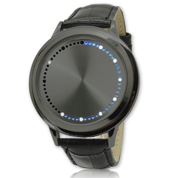 Tree Pattern Touch Screen Digital LED Display with Vegan Leather Band Watches