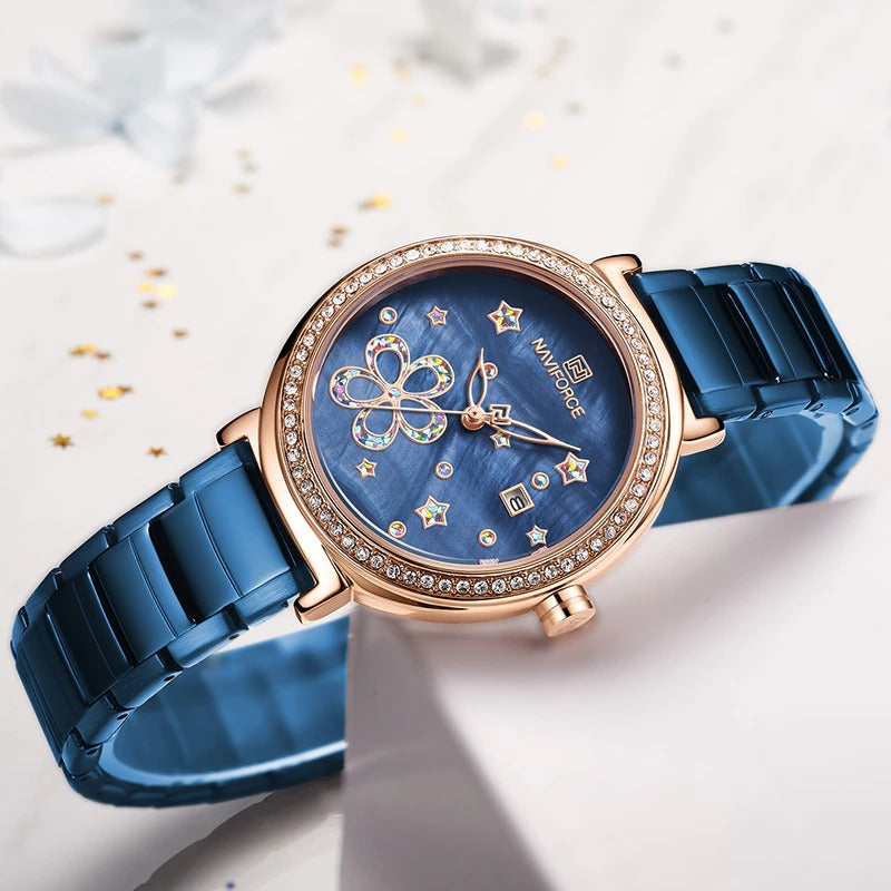 Pearlescent Dial with Stars and Petals Quartz Watches