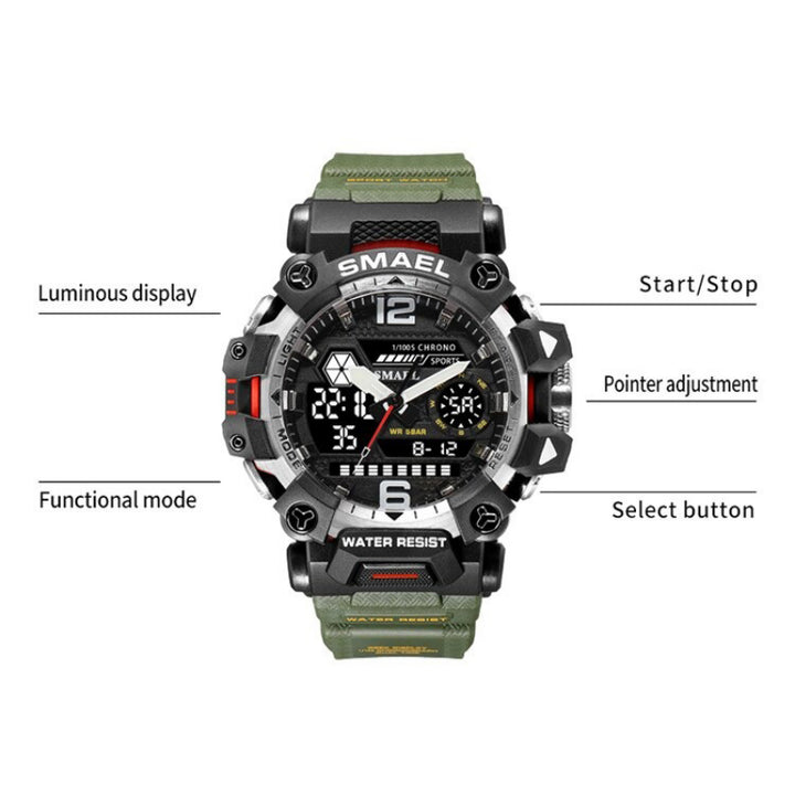 Cool Trend Dual Display Military Outdoor Sports Chronograph Men's Watches