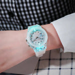 Cartoon Designs Luminous Flashing Lights Silicone Strap Kid's Watches