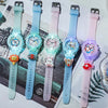 Cartoon Designs Luminous Flashing Lights Silicone Strap Kid's Watches