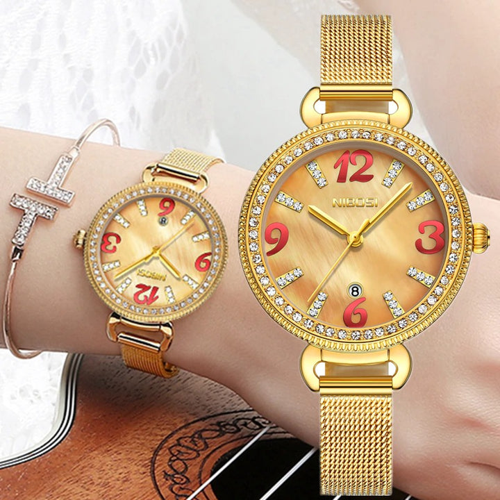 Fancy Women's Rhinestone Adorned Quartz Wristwatch