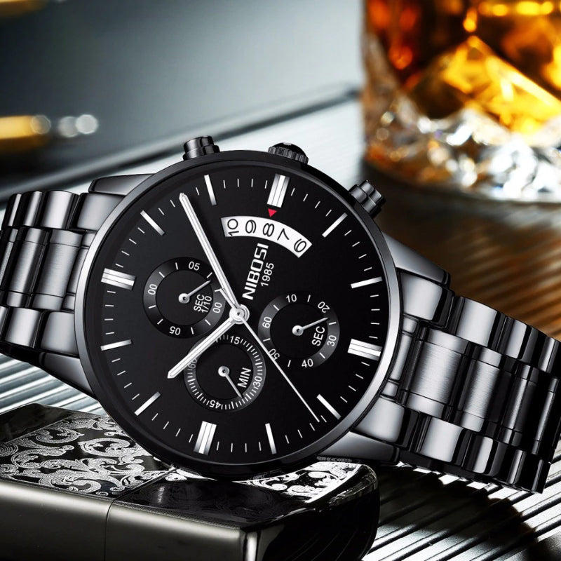 Luxurious Men's High-Fashion Rattrapante Chronograph Quartz Watches