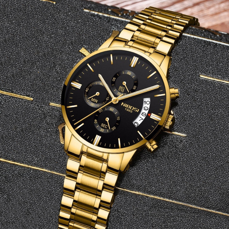 Luxurious Men's High-Fashion Rattrapante Chronograph Quartz Watches