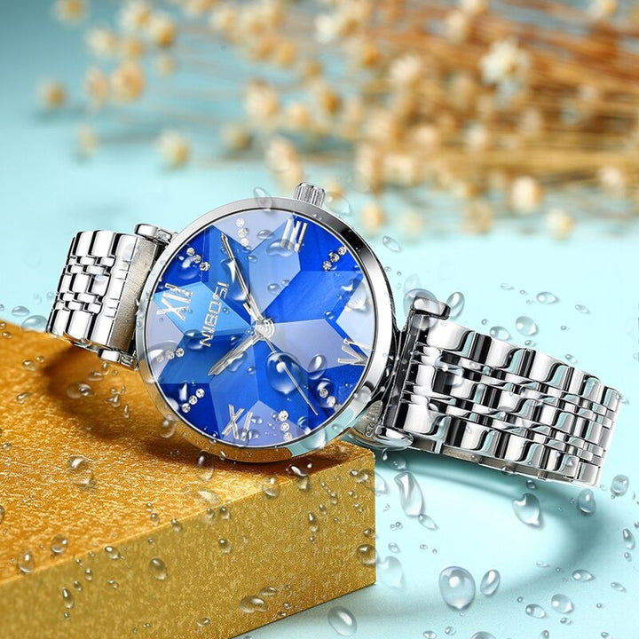 Small and Exquisite Diamond Cutting Design Quartz Watches