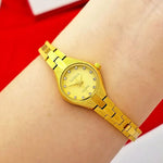 Gold Plated Rhinestone Inlaid Dial Quartz Watches