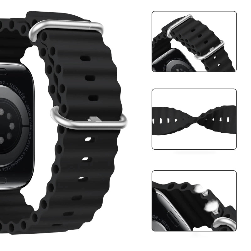 Unique Ocean Ripple Replacement Bands for Apple Watches