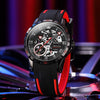 Sporty Outdoor Trend Hollow Case Silicone Band Automatic Mechanical Watches